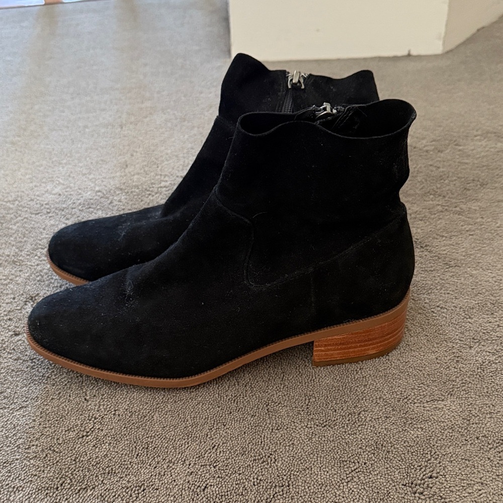 Carlson Black Suede Ankle Boots